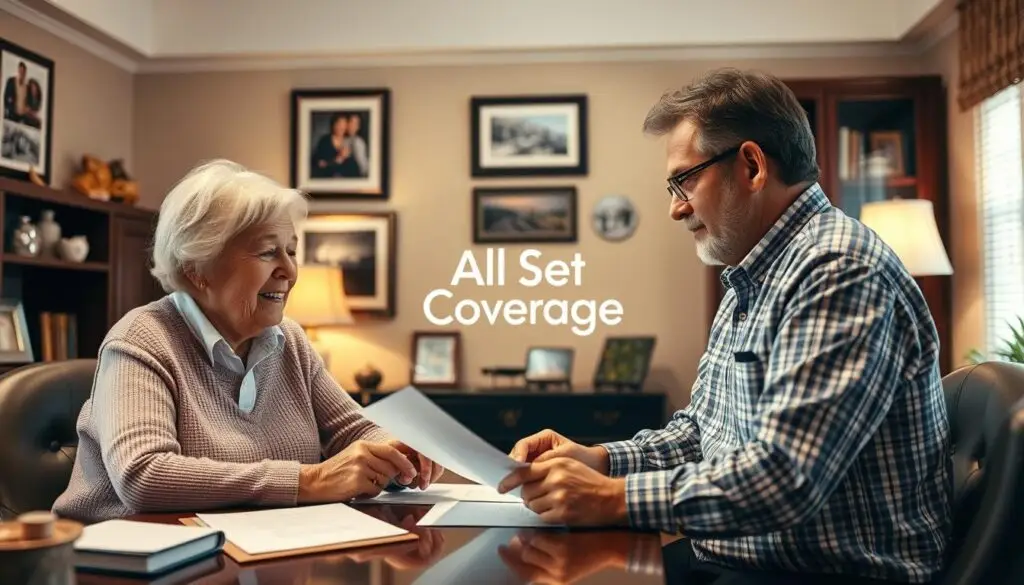 experienced insurance agent assisting with final expense life insurance application